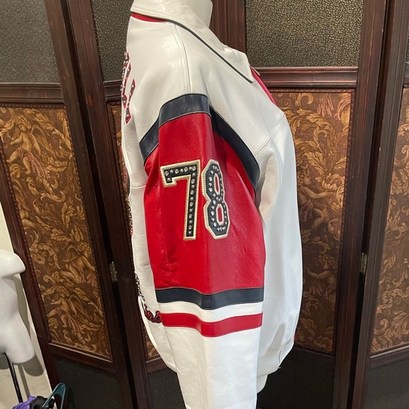 Red and white vintage, Pelle Pelle, leather bomber jacket - Picture 7 of 7